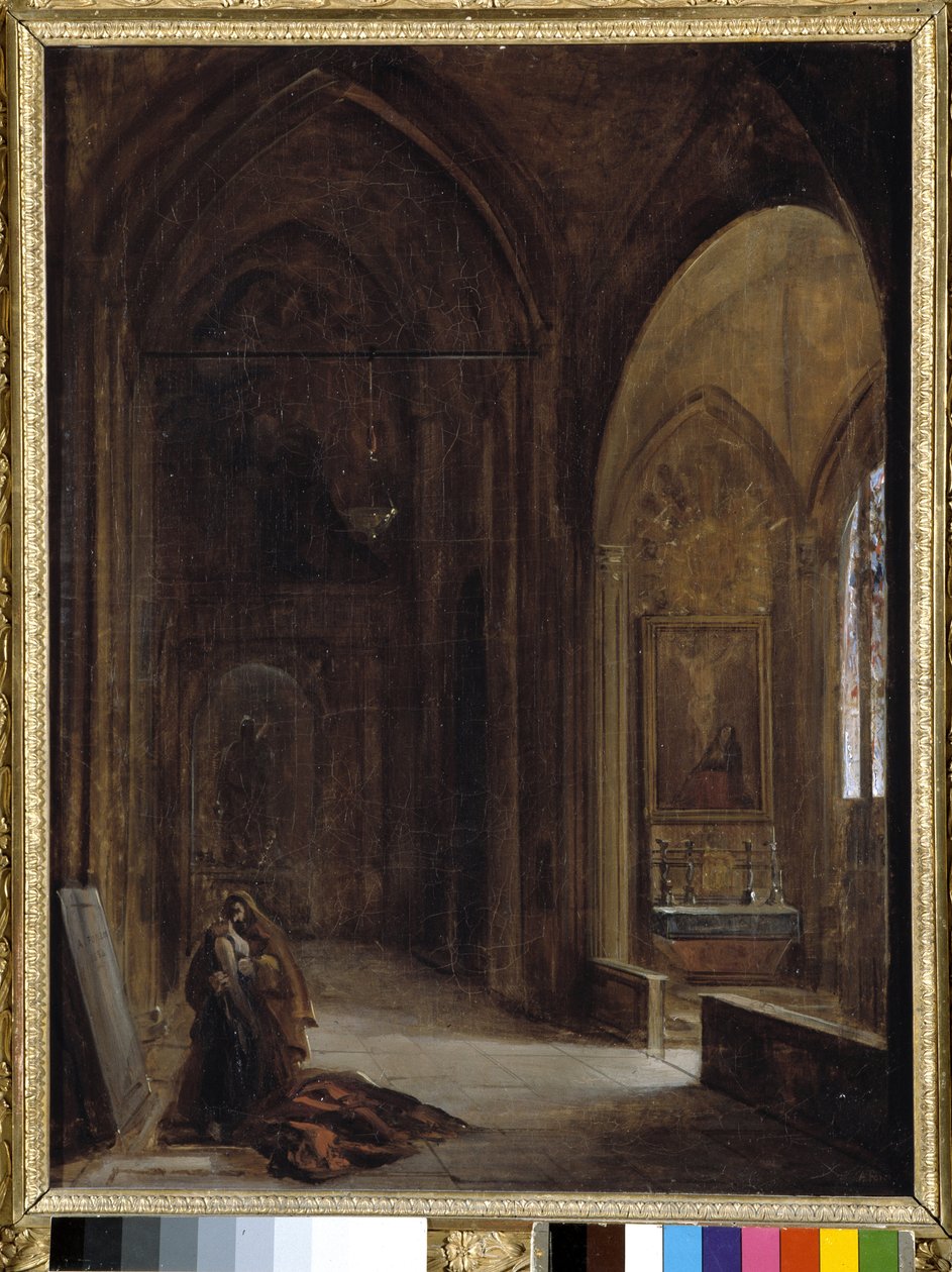 Wnętrze kościoła autorstwa Auguste Forbin