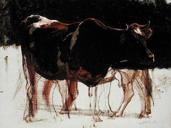 Studium bydła (olej na płótnie) autorstwa Auguste Francois Bonheur