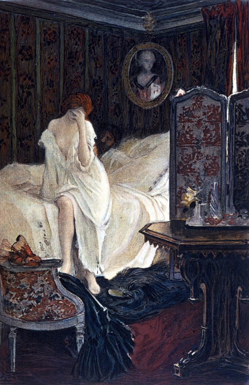 Cudzołożnica. Ilustracja autorstwa Auguste François Gorguet (1862 - 1927) do „Le Lys rouge” Anatola France