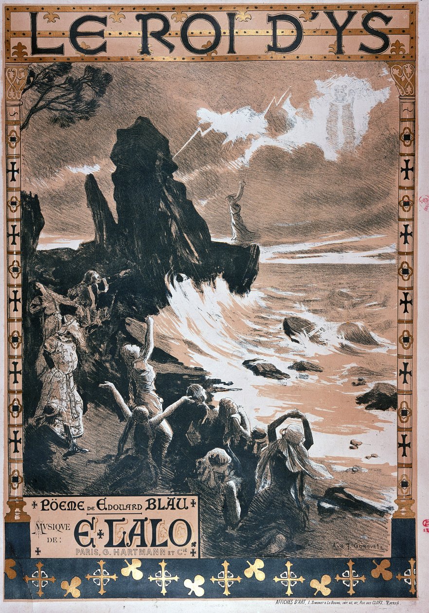 Plakat do opery Le Roi dYs Edouarda Blau i Edouarda Lalo, 1888 autorstwa Auguste Francois Gorguet