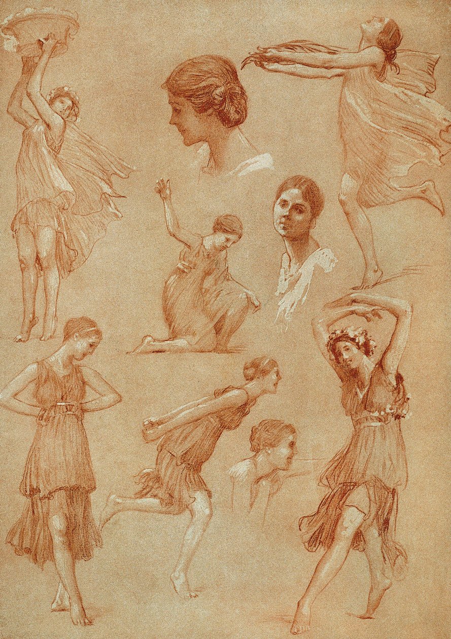 Szkice przedstawiające amerykańską tancerkę Isadorę Duncan autorstwa Auguste Francois Marie Gorguet autorstwa Auguste Francois Gorguet