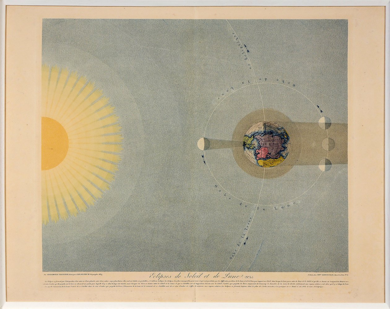 Zaćmienia Słońca i Księżyca nr. 5, wyd. 1839. autorstwa Auguste Henri Dufour