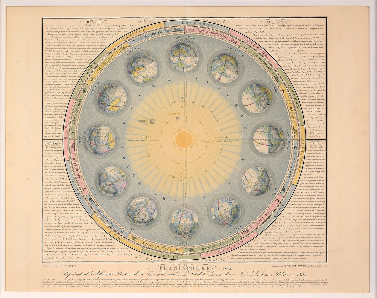 Planisfera nr. 3, wyd. 1839. autorstwa Auguste Henri Dufour
