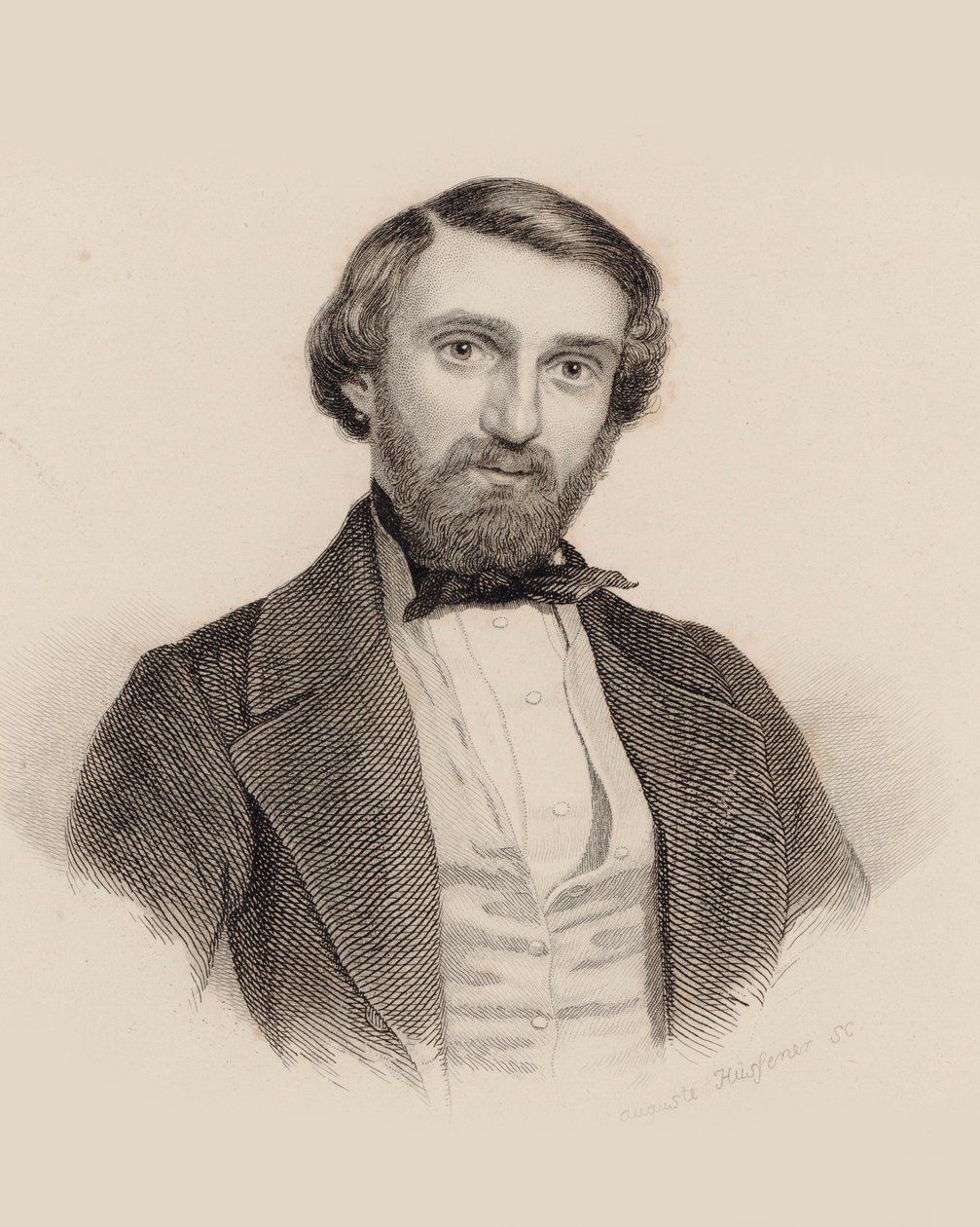 Portret kompozytora Giuseppe Verdiego 1813-1901, c. 1850. autorstwa Auguste Hüssener