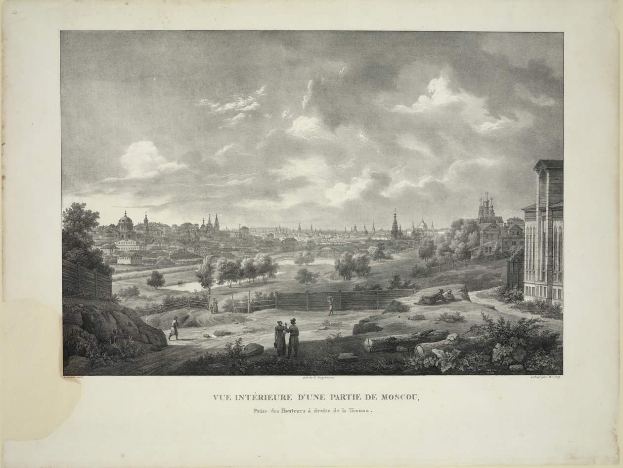 Nad rzeką Yauza w Moskwie, ok. godz. 1830 autorstwa Auguste Jean Baptiste Antoine Cadolle