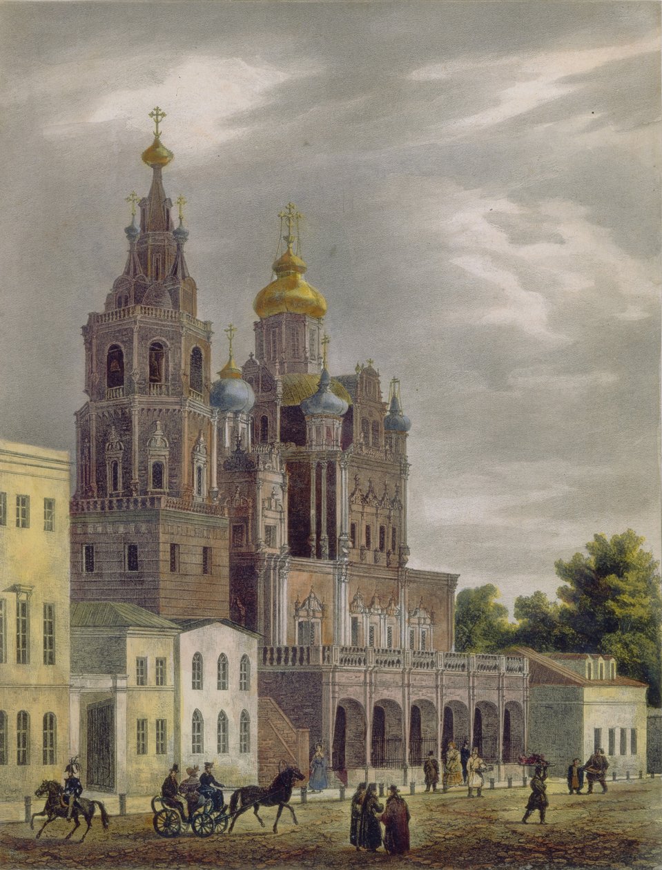 Kościół Zaśnięcia Bogurodzicy przy ulicy Pokrowka w Moskwie, 1825 r. autorstwa Auguste Jean Baptiste Antoine Cadolle