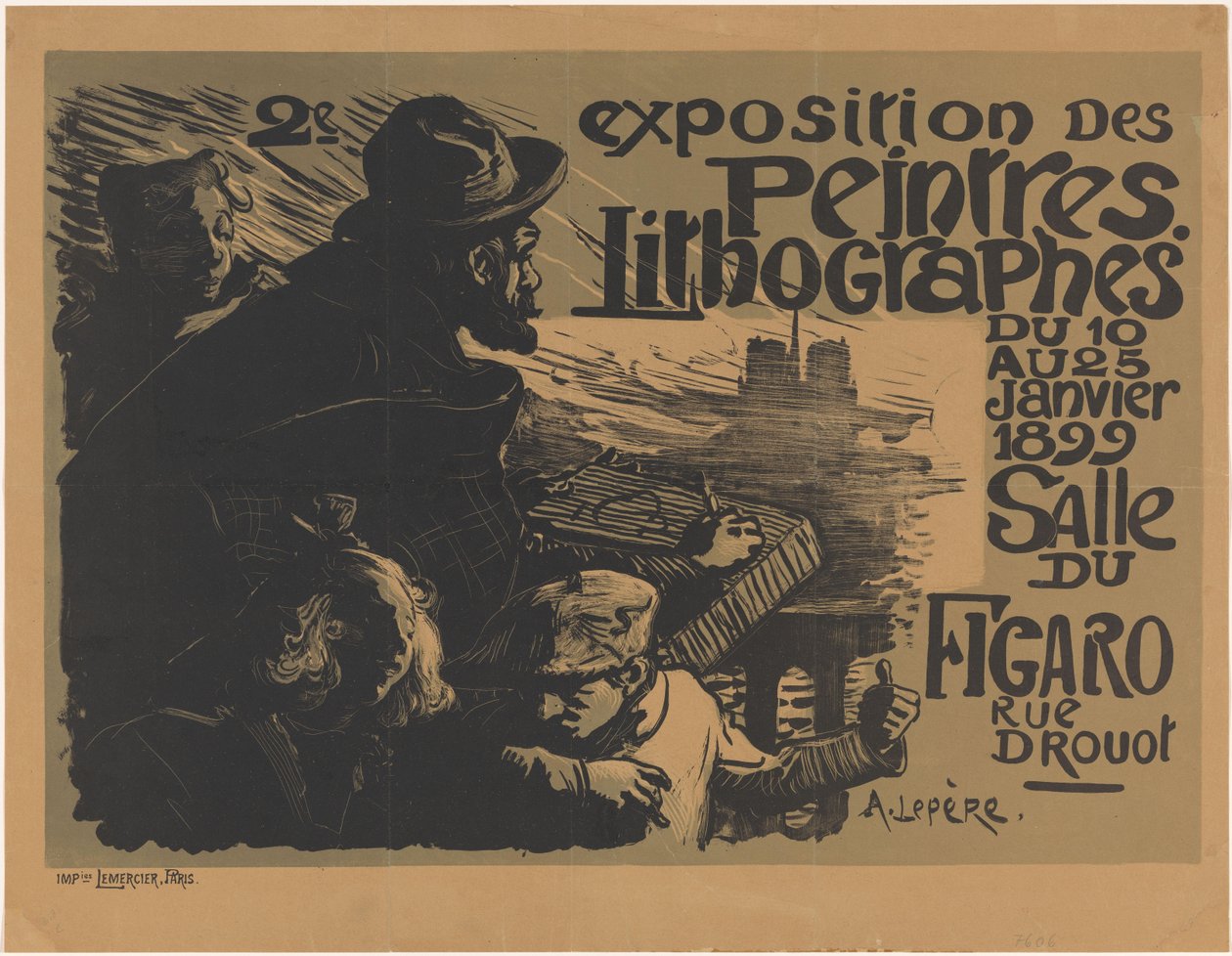 Plakat drugiej wystawy Peintres Litographes II exposition des peintres litographes (tytuł na obiekcie) autorstwa Auguste Lepere