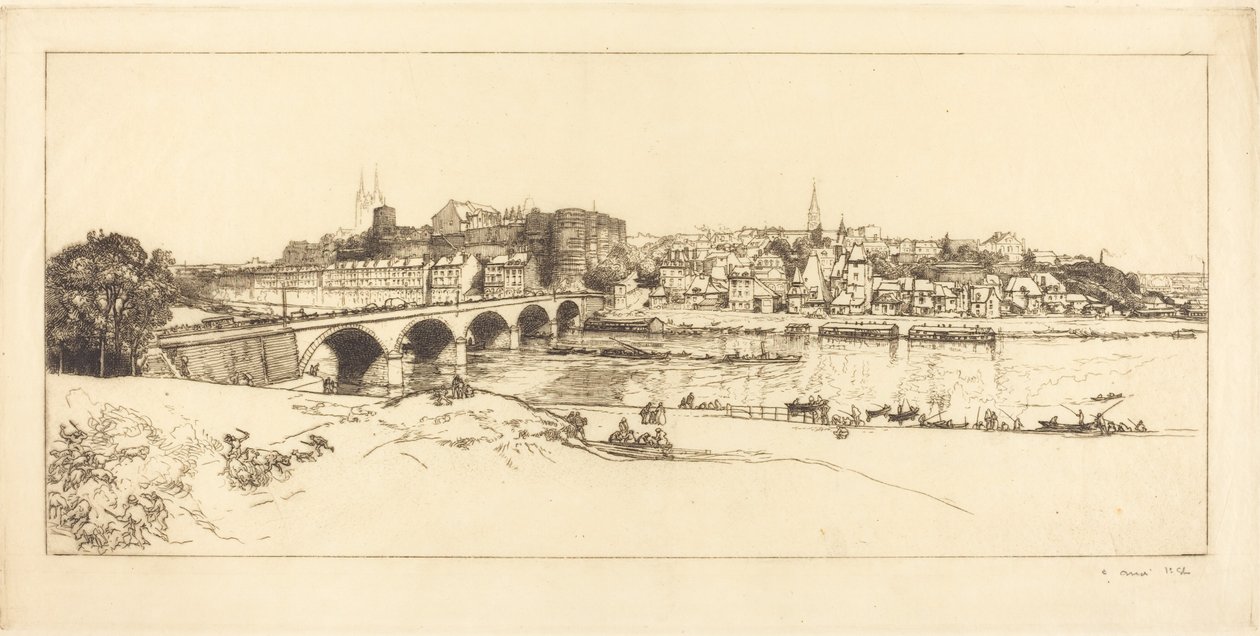 Angers - Panoramiczny widok autorstwa Auguste Lepere