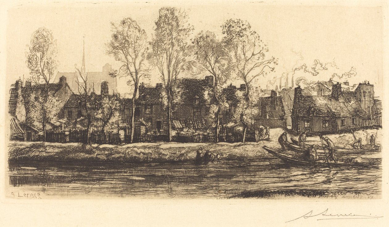 Banks of the Somme w Amiens autorstwa Auguste Lepere