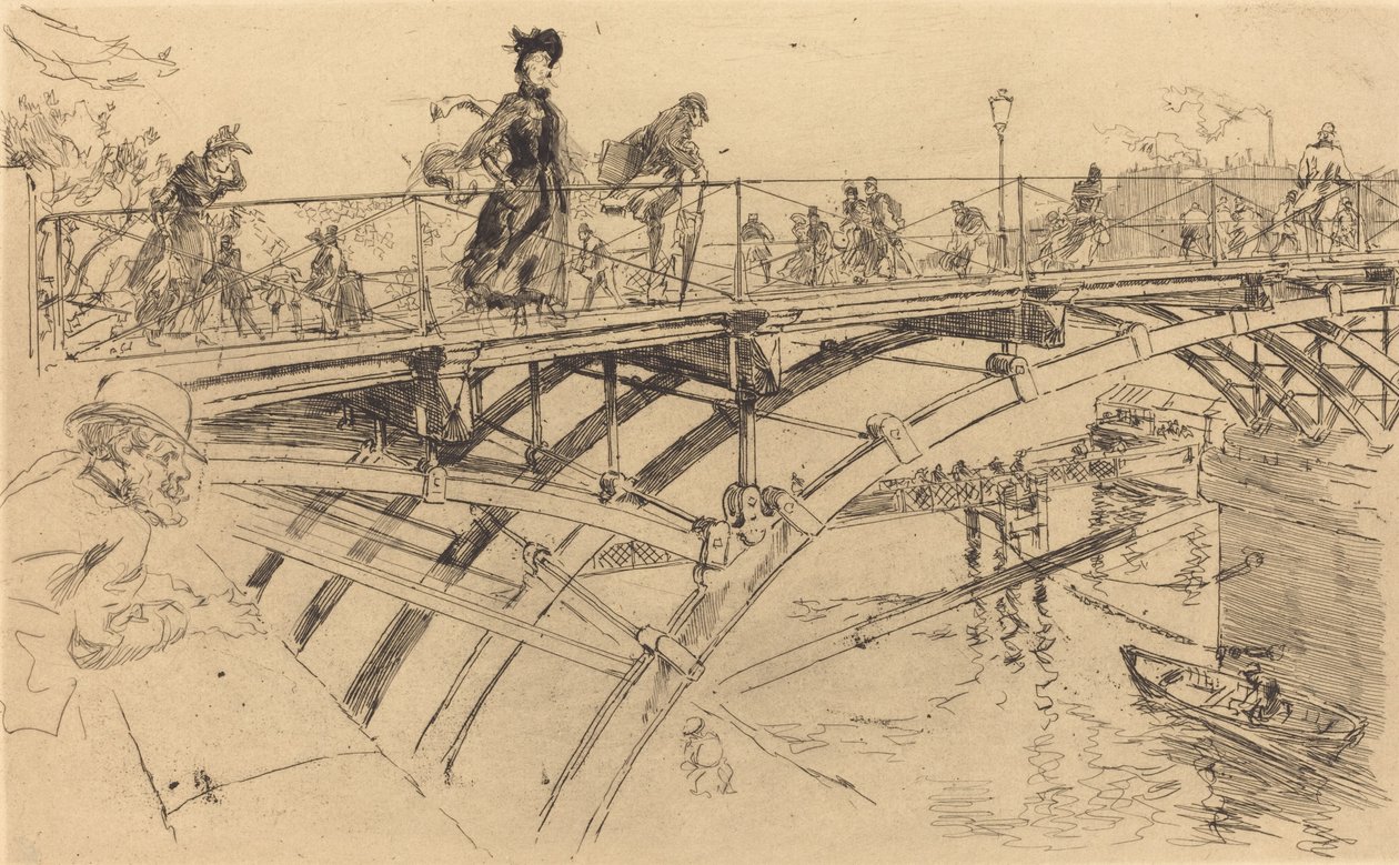 Most Sztuki Le pont des Arts, 1890. autorstwa Auguste Lepere