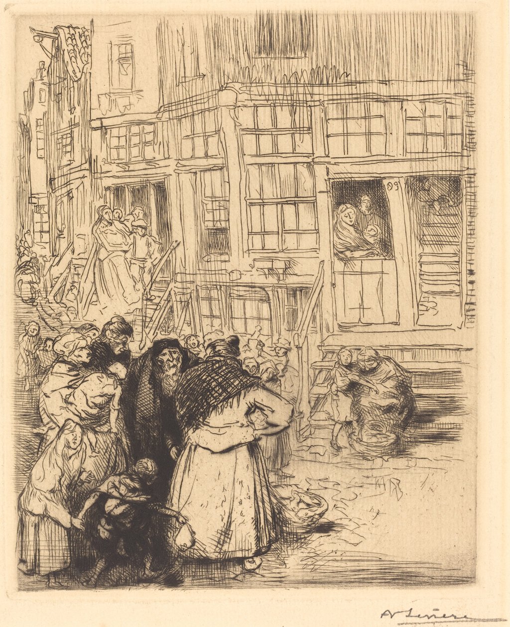 Dzielnice żydowskie w Amsterdamie autorstwa Auguste Lepere