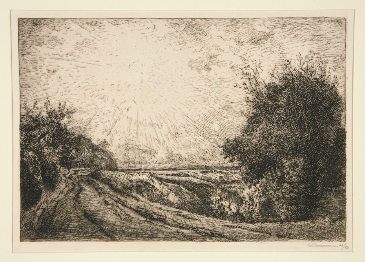 Droga do La Houssoye (Cvec?sur-le-Grand) (Trasa z La Houssoye [Crevecoeur-le-Grand]) autorstwa Auguste Lepere