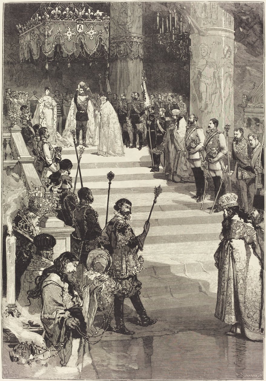 Koronacja cesarza Aleksandra III Rosji (27 maja) autorstwa Auguste Lepere