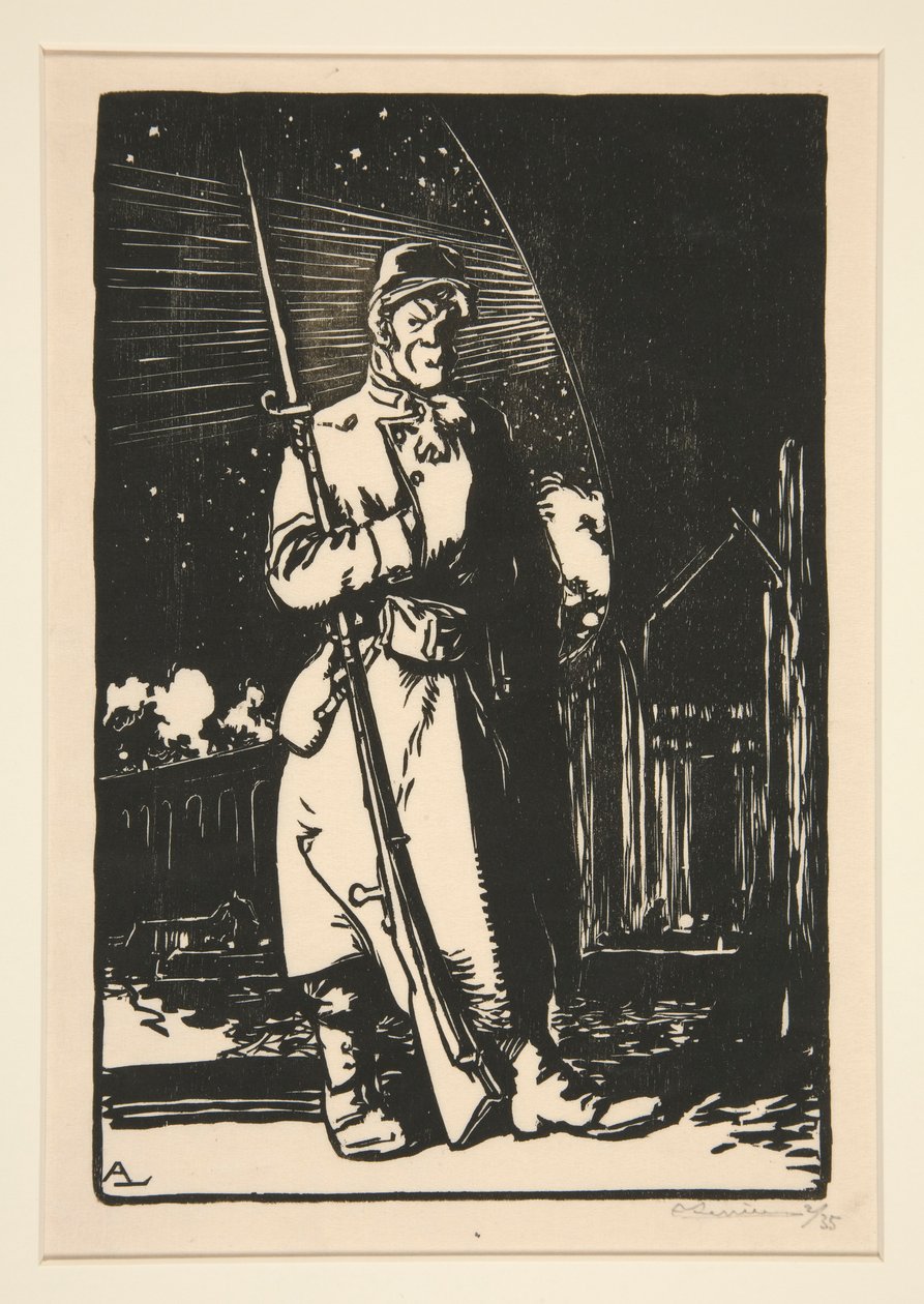 Le G. V. C. (Strażnicy kanałów komunikacyjnych), z Wojny 1914, seria pierwsza, nr. 9 autorstwa Auguste Lepere