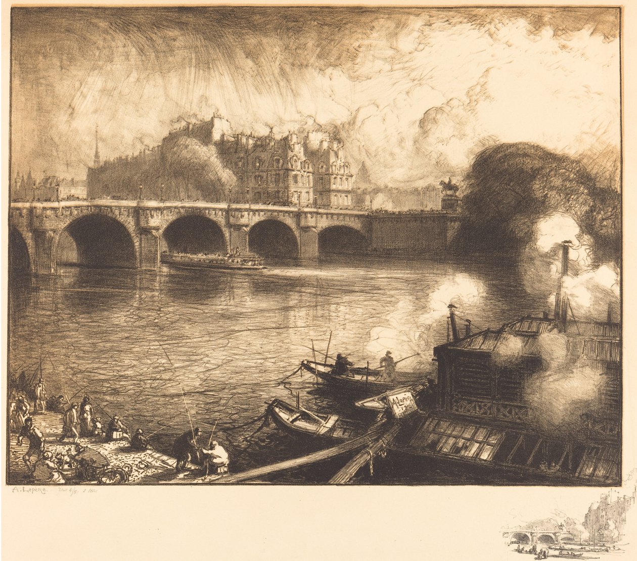 Pont Neuf, 1913. autorstwa Auguste Lepere