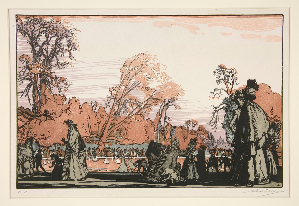 Le bassin des Tuileries (Staw w Tuileries) autorstwa Auguste Lepere