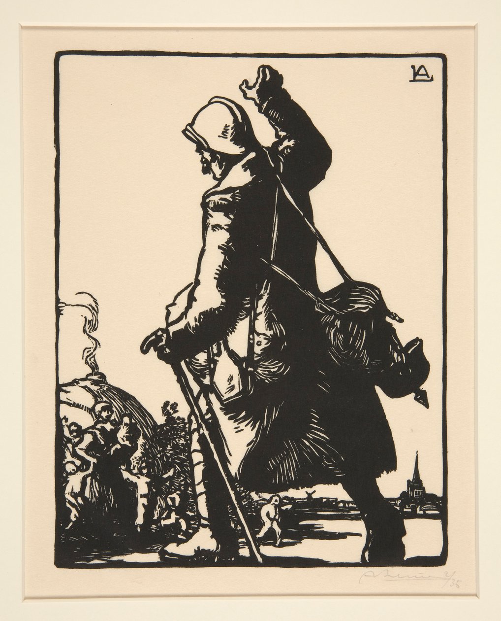 Żołnierz na przepustce, z Wojna 1914, seria pierwsza, nr 16 autorstwa Auguste Lepere