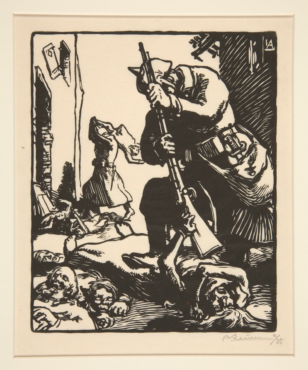 Les prussiens massacreurs (Pruscy rzeźnicy), z La Guerre de 1914, pierwsza seria, nr 13 autorstwa Auguste Lepere