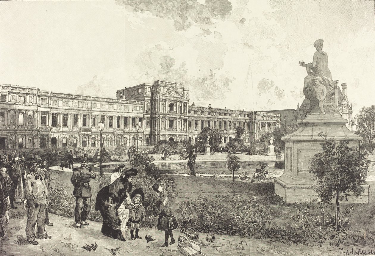 Ruiny Pałacu Tuileries przed ich rozbiórką, 1883 r. autorstwa Auguste Lepere
