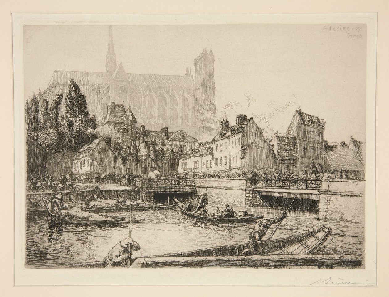 Rynek? warzywa ? Amiens (targ warzywny w Amiens) autorstwa Auguste Lepere