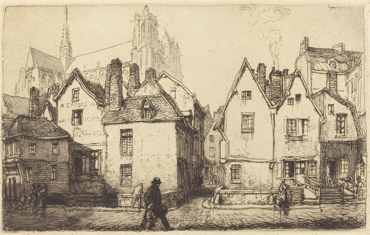 Stare domy w Amiens Stare domy w Amiens, 1907. autorstwa Auguste Lepere