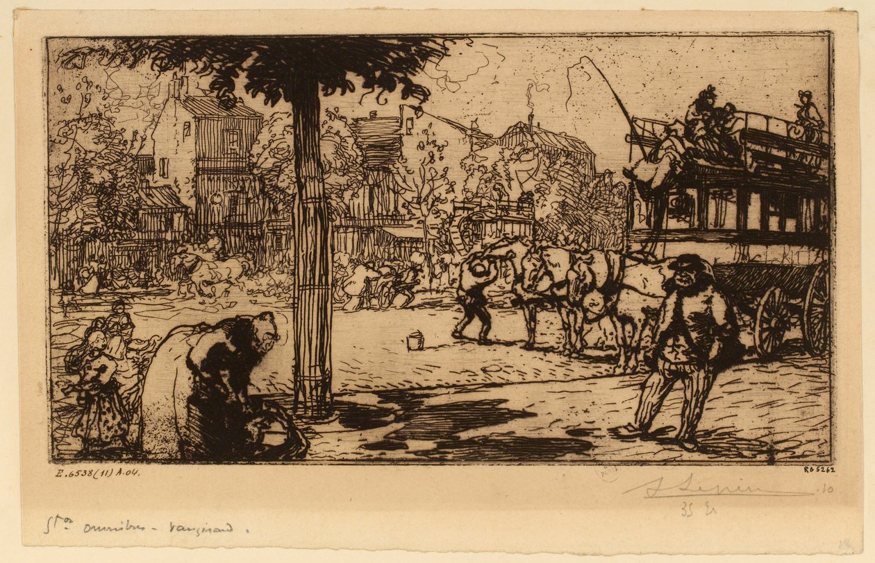 Stacja Omnibus w Vaugirard autorstwa Auguste Lepere