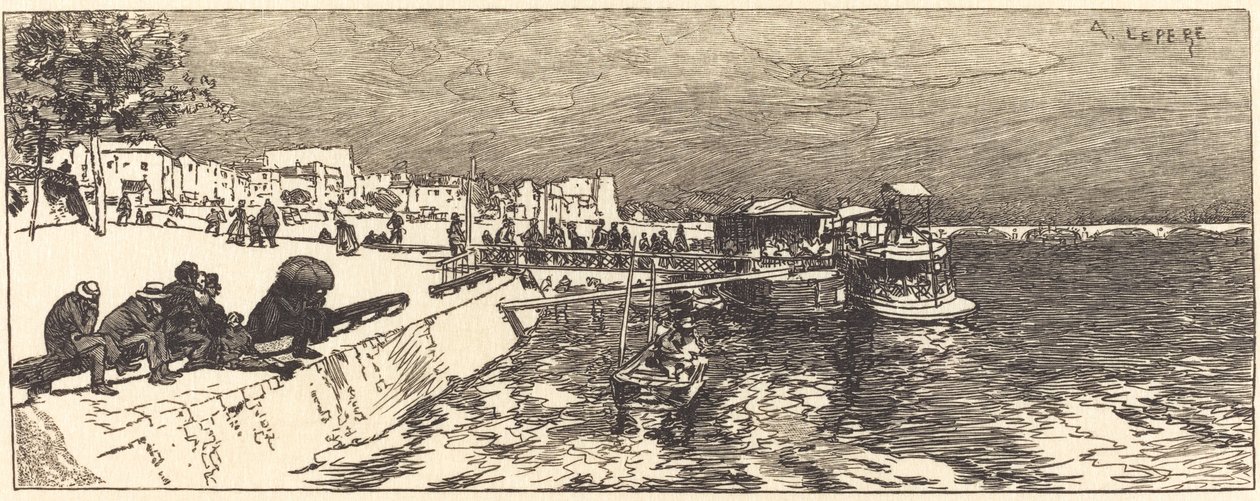 Molo w Bercy (Embarcadere a Bercy) autorstwa Auguste Lepere