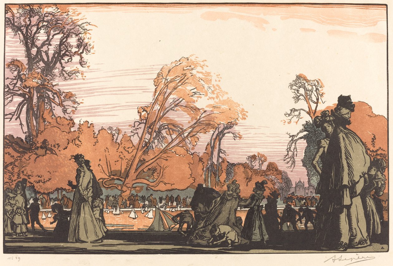 Staw w Tuileries (Le bassin des Tuileries) autorstwa Auguste Lepere