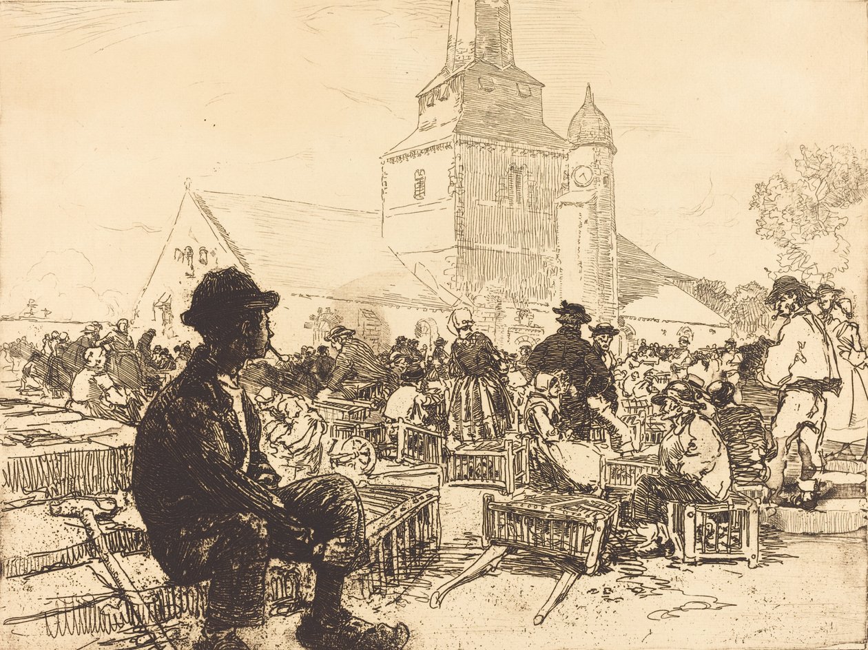 Targ drobiu w St.-Jean-de-Mont Targ drobiu w St.-Jean-de-Mont, 1892. autorstwa Auguste Lepere