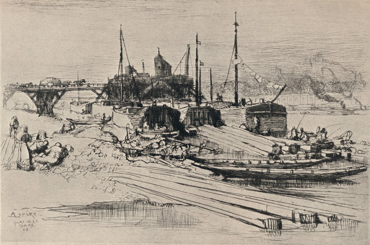 Składowisko odpadów komunalnych, Nabrzeże Stacji, 1915 autorstwa Auguste Louis Lepère
