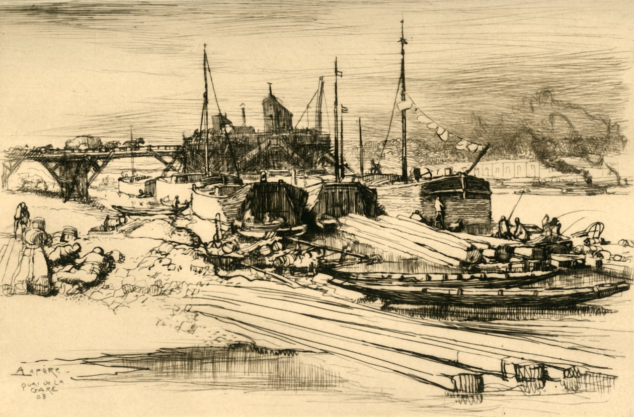 Nabrzeże stacji: wysypisko publiczne, 1908 r. autorstwa Auguste Louis Lepère