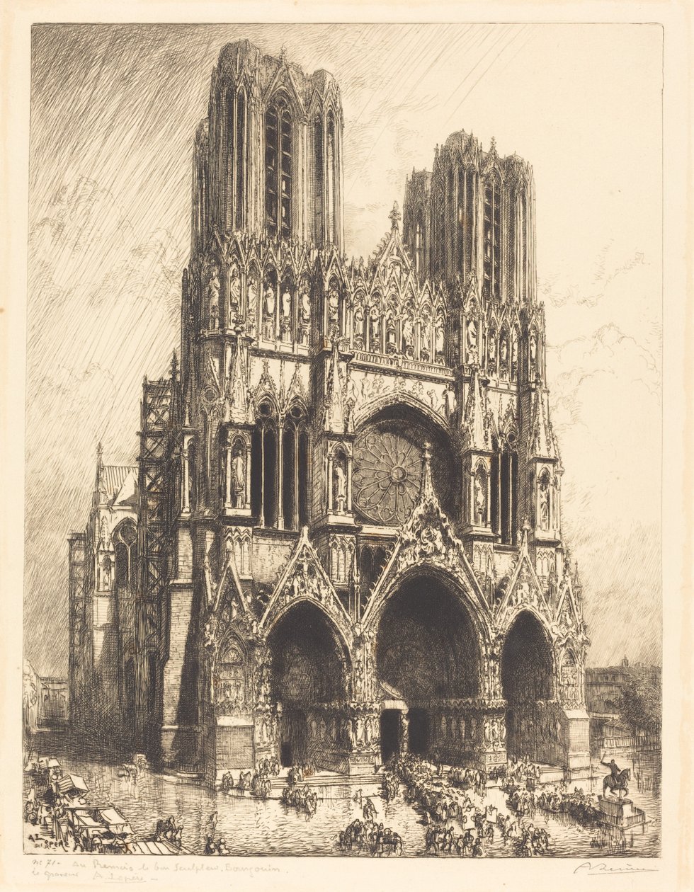 Katedra w Reims (Katedra Reims) autorstwa Auguste Lepere