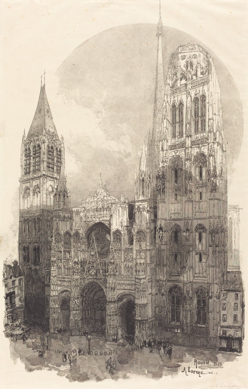Katedra w Rouen La Cathedral de Rouen, 1888. autorstwa Auguste Lepere