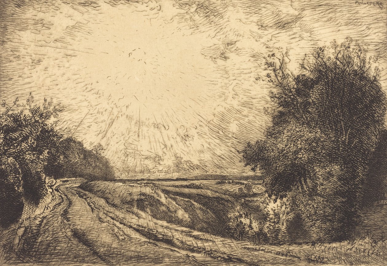 Trasa z La Houssoye, Crevecoeur-le-Grand Trasa z La Houssoye, Crevecoeur, 1913. autorstwa Auguste Lepere