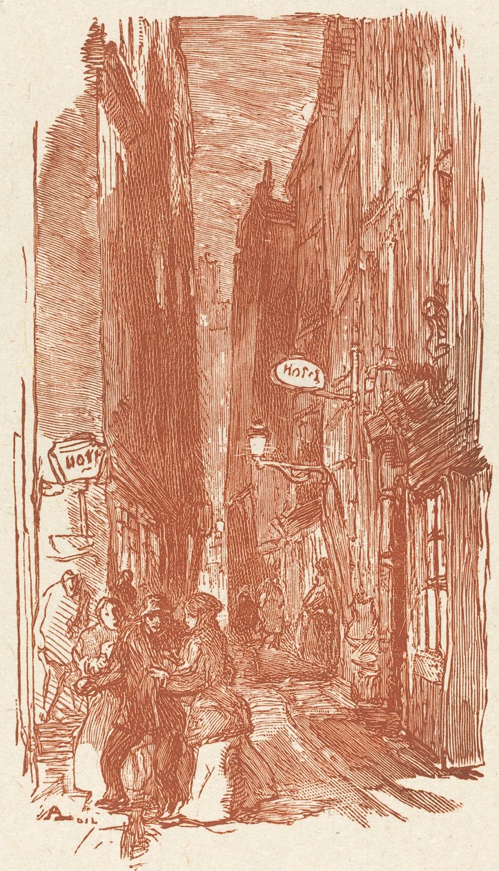 Rue Saint-Severin, opublikowana w 1901 r. autorstwa Auguste Lepere