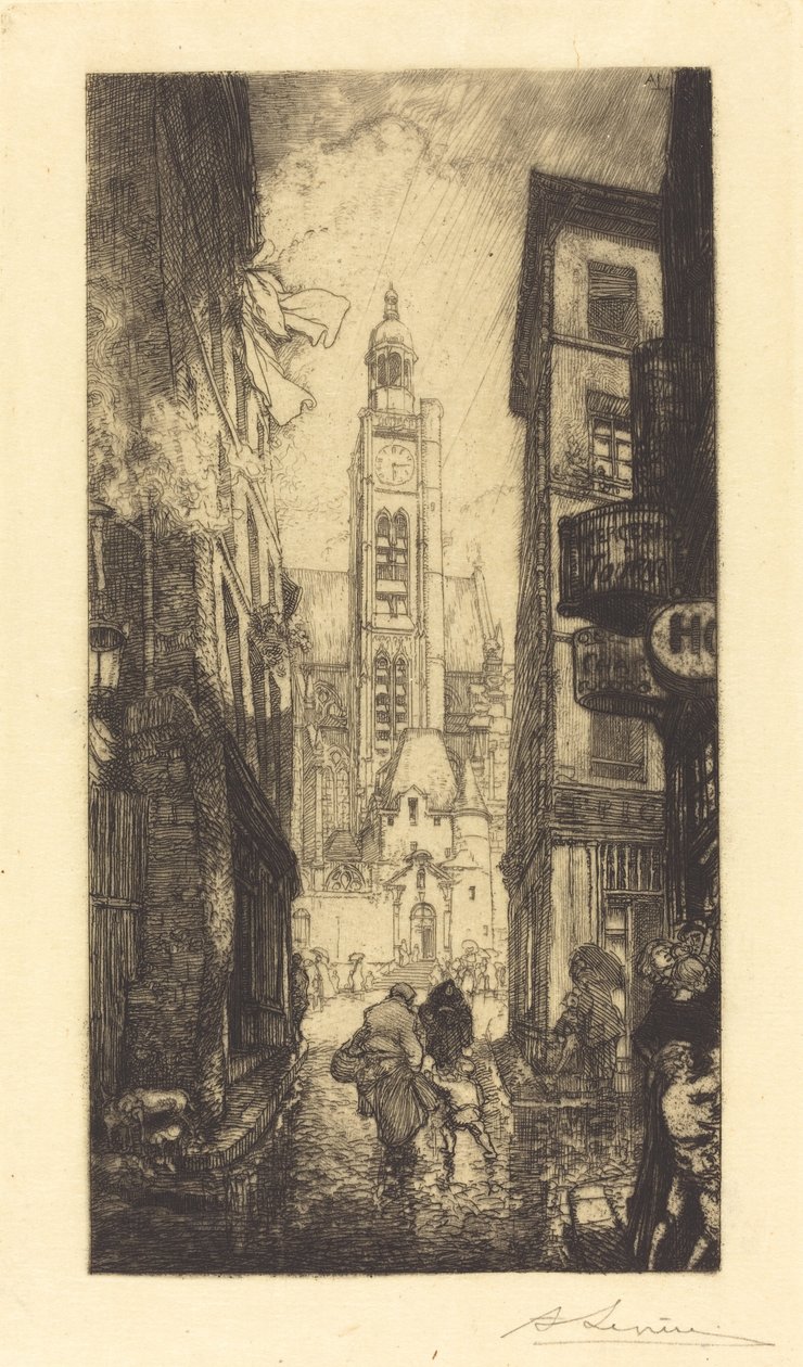 Rue de la Montagne-Sainte-Genevieve, Paryż autorstwa Auguste Lepere