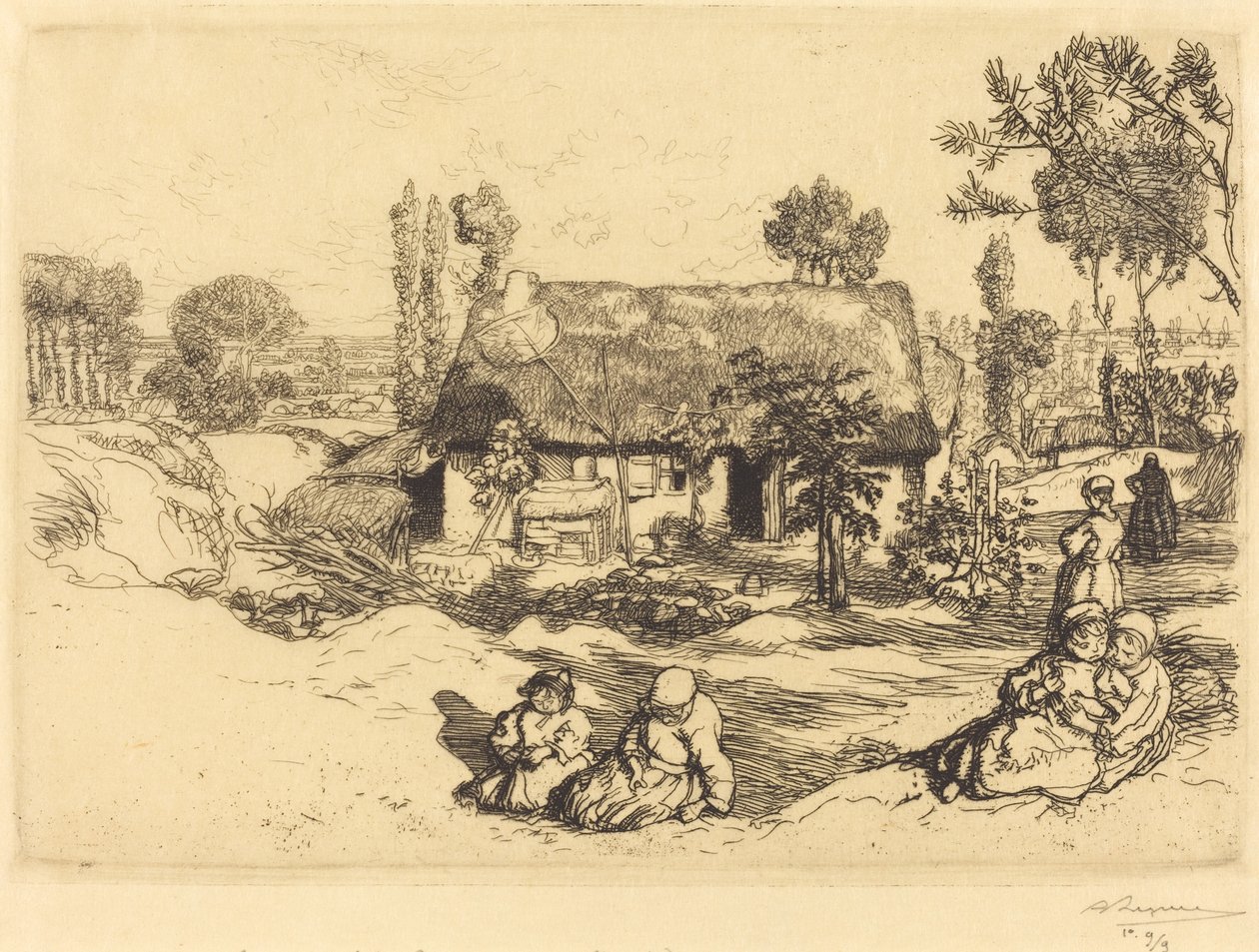 Schronisko dla Ubogich, Vendee (Le nid de pauvres, Vendee) autorstwa Auguste Lepere