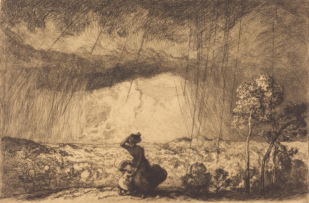 Burza na wydmie, Vendee Burza na wydmie, Vendee. autorstwa Auguste Lepere