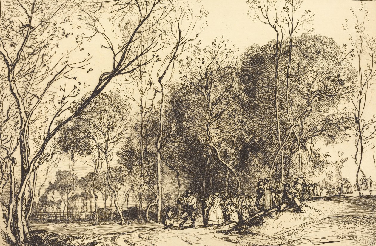 Lato w Saint-Martin, minione zaślubiny Ete de la Saint-Martin, la noce qui passe, 1908. autorstwa Auguste Lepere