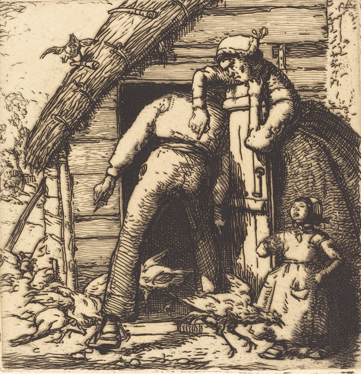 Drobiarz, Vendee Drób, Vendee, 1908. autorstwa Auguste Lepere