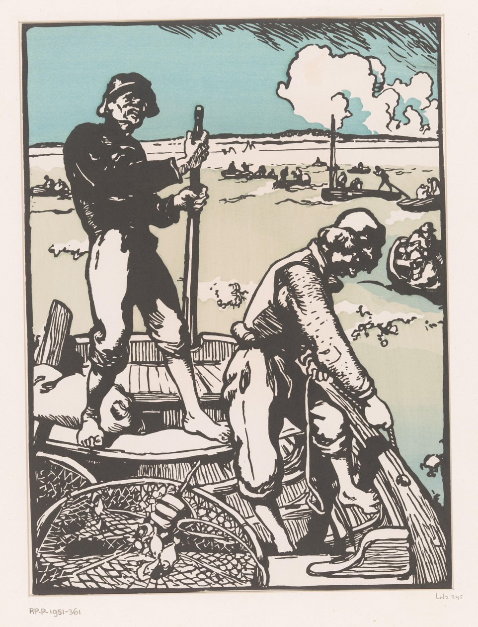 Dwa wkręty Rybacy krewetek autorstwa Auguste Lepere