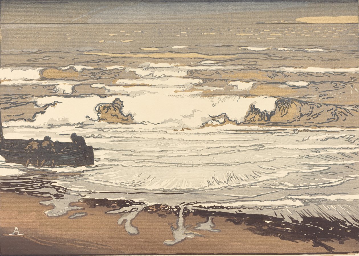 Rozwinięte fale, powódź z września 1901 Les Vagues deferlent, 1901. autorstwa Auguste Lepere