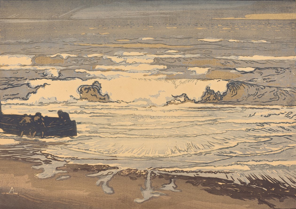 Rozwinięte fale, powódź z września 1901 Les lames deferlent, klacz z września 1901, 1901. autorstwa Auguste Lepere
