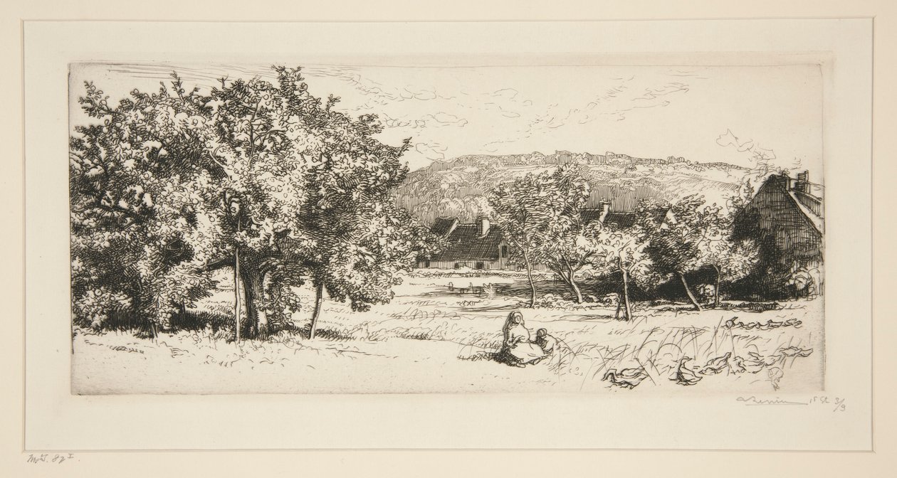 Wioska Villeneuve-sur-Bellot (Seine-et-Marne) autorstwa Auguste Lepere
