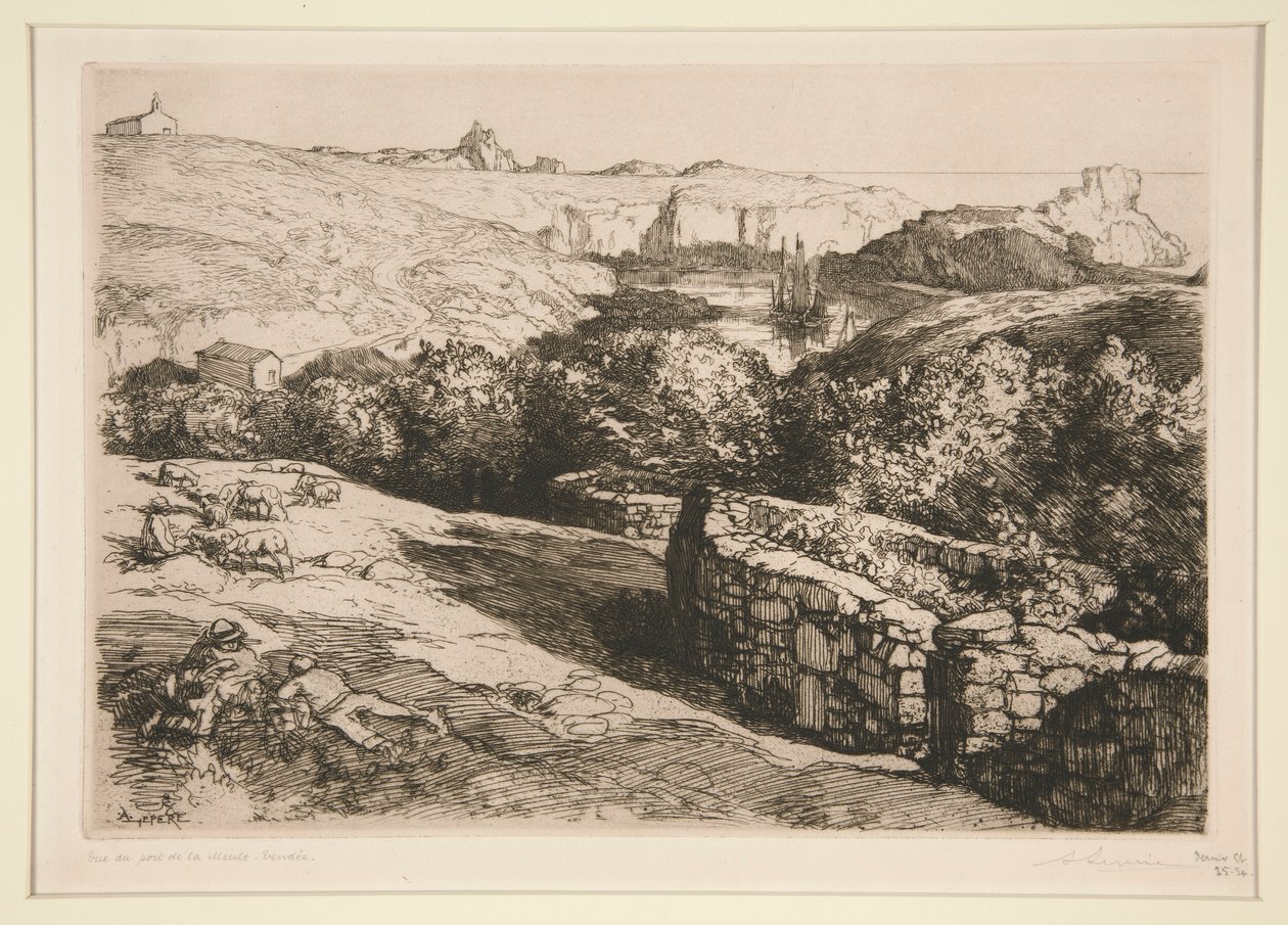 Widok na Port de la Meule (wyspa autorstwa Auguste Lepere