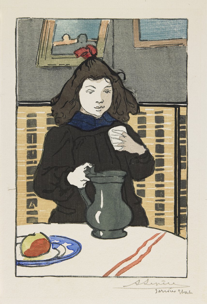 Młoda dziewczyna z dzbanem, 1890 autorstwa Auguste Louis Lepère