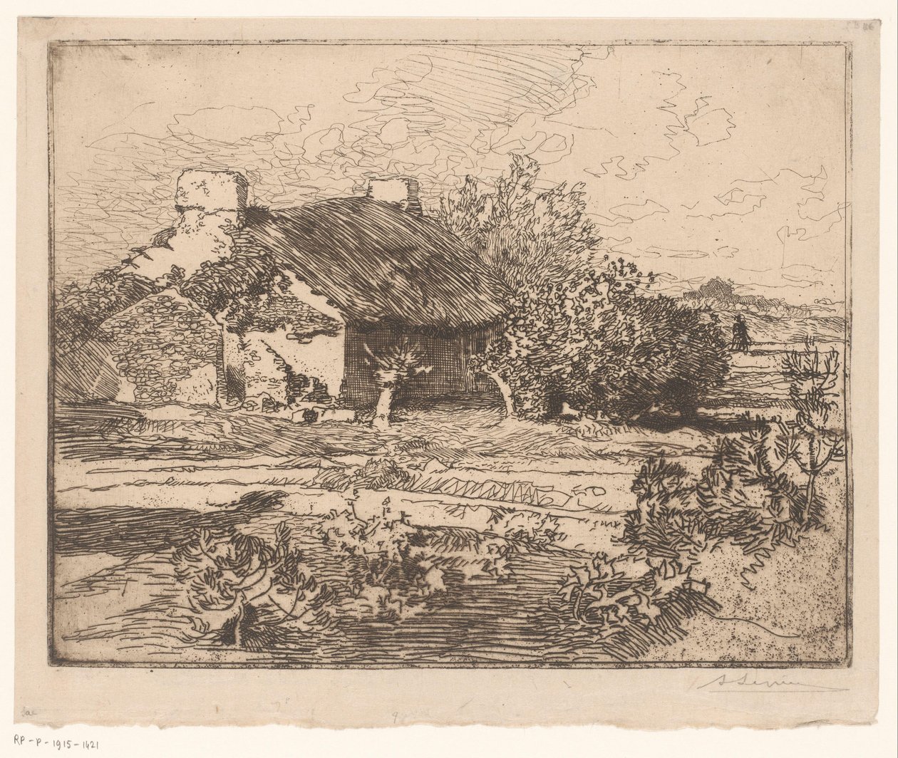 Gospodarstwo rolne autorstwa Auguste Lepère (signed by artist)