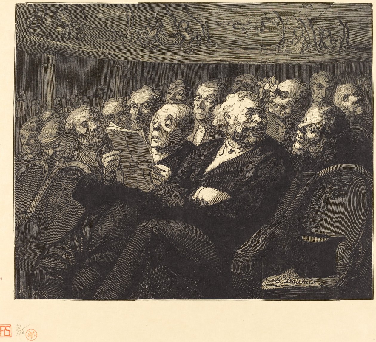 Fotele orkiestrowe autorstwa Auguste Lepère after Honoré Daumier