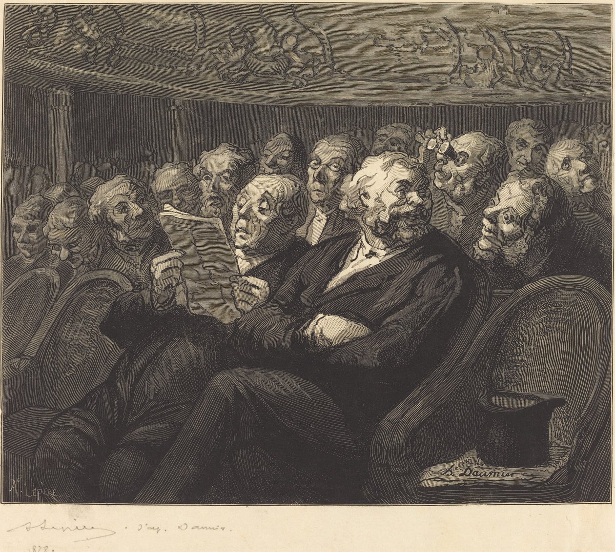 Fotele orkiestrowe autorstwa Auguste Lepère after Honoré Daumier
