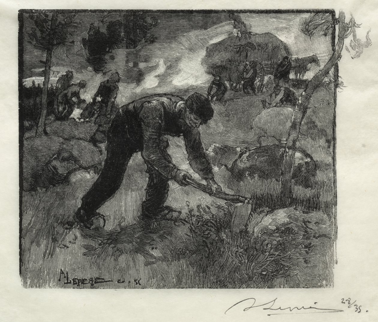 Kopacze wrzosów autorstwa Auguste Louis Lepère
